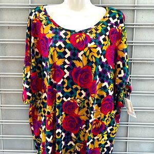 LLR Floral & Geometric Printed Tunic Top-#0212